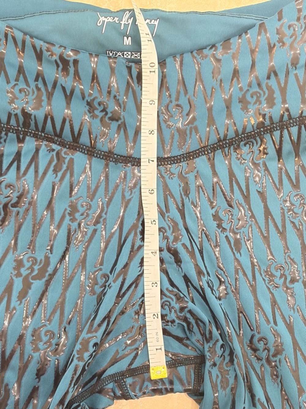 Teal Patterned Leggings - Unknown Brand - Picture 8 of 9